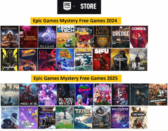 Epic喜加一年终盘点：2024和2025哪年的羊毛更香？(图3)